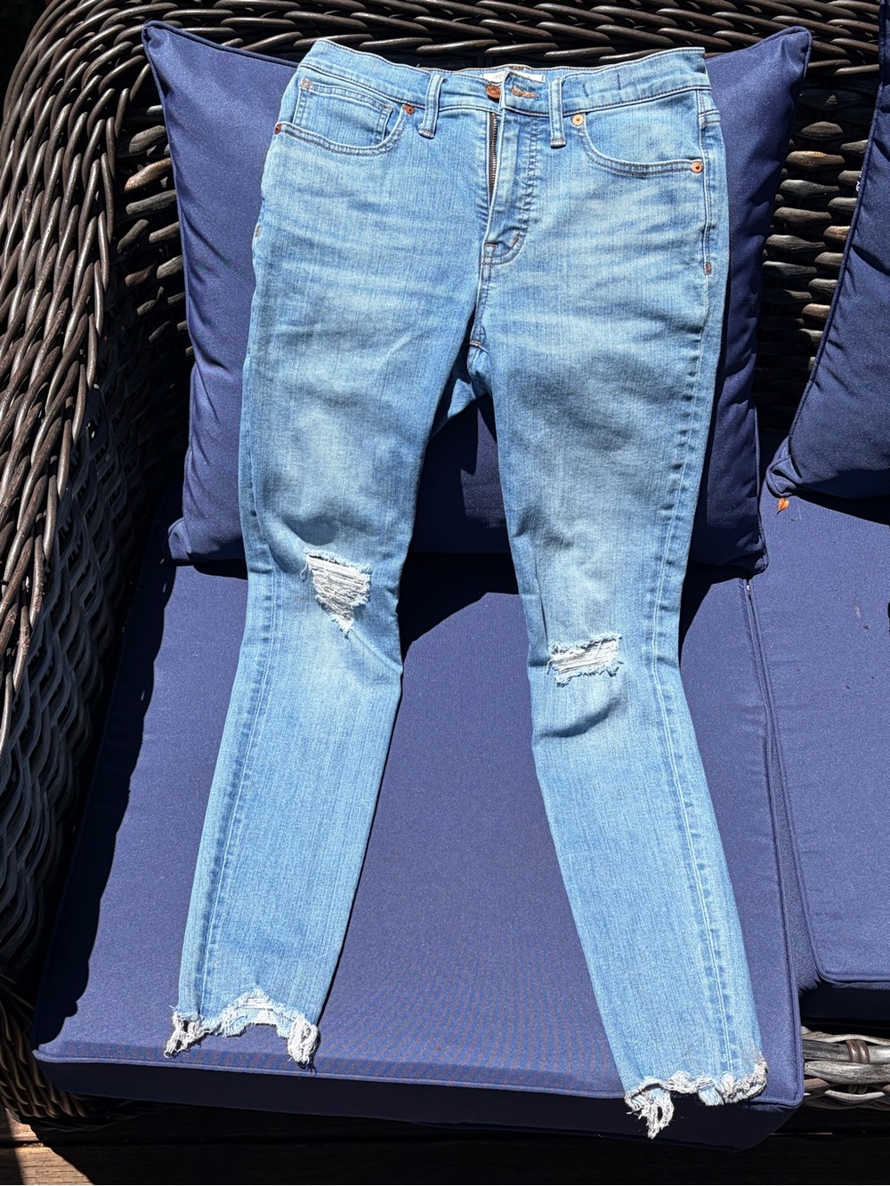 Madewell 9” high rise skinny Distressed Jeans